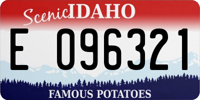 ID license plate E096321