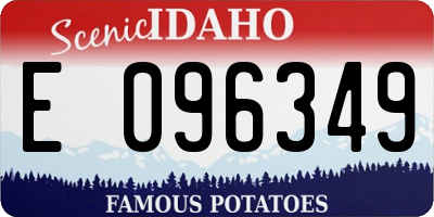 ID license plate E096349