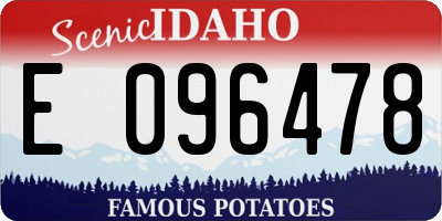 ID license plate E096478