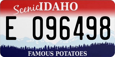 ID license plate E096498