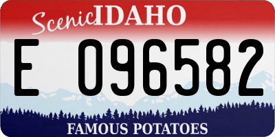 ID license plate E096582