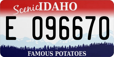 ID license plate E096670