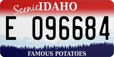 ID license plate E096684