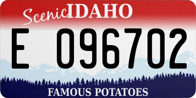 ID license plate E096702