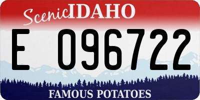 ID license plate E096722