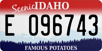 ID license plate E096743