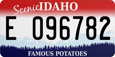 ID license plate E096782