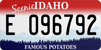 ID license plate E096792