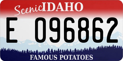 ID license plate E096862
