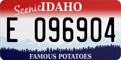 ID license plate E096904