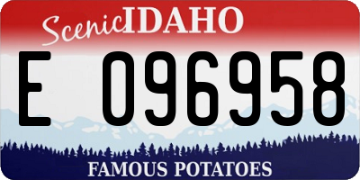 ID license plate E096958