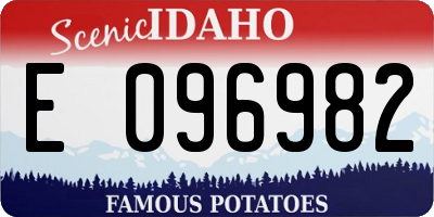 ID license plate E096982