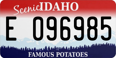 ID license plate E096985