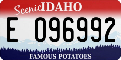ID license plate E096992