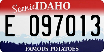ID license plate E097013