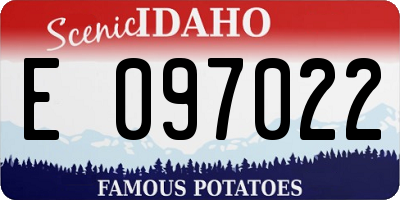 ID license plate E097022