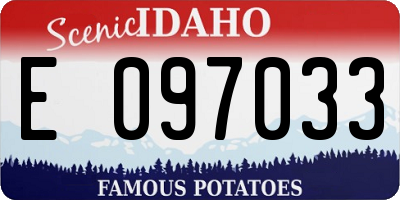 ID license plate E097033