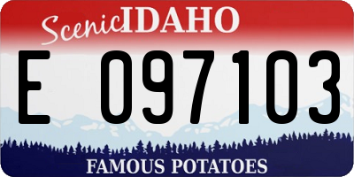 ID license plate E097103