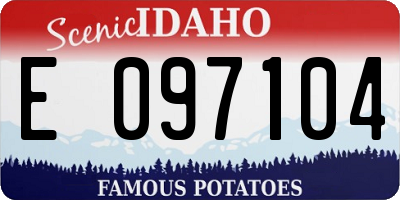 ID license plate E097104