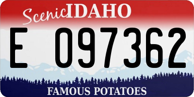 ID license plate E097362
