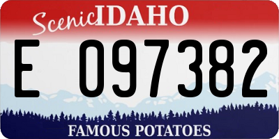 ID license plate E097382