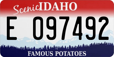 ID license plate E097492