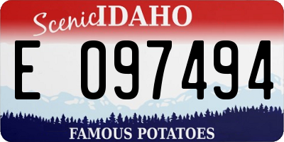ID license plate E097494
