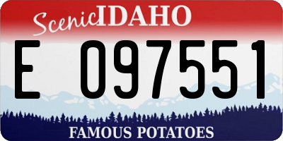 ID license plate E097551