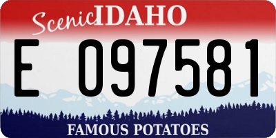 ID license plate E097581