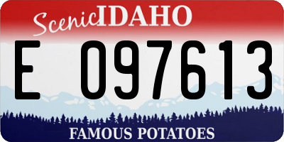 ID license plate E097613