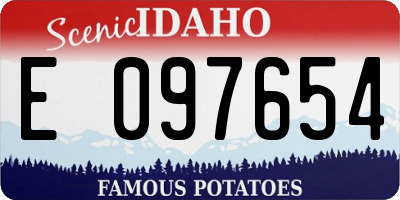 ID license plate E097654