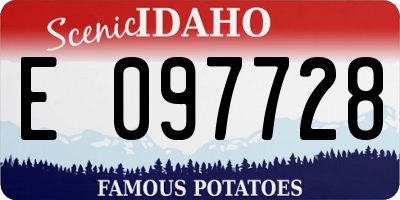 ID license plate E097728