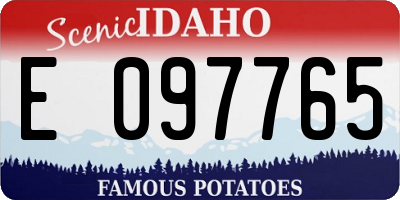 ID license plate E097765