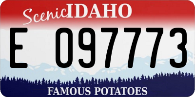 ID license plate E097773