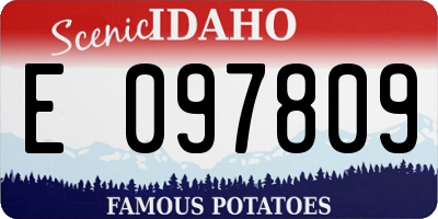 ID license plate E097809