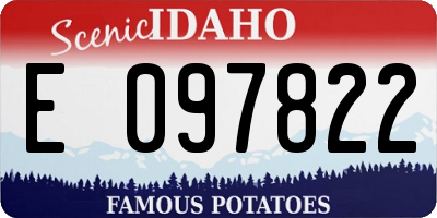 ID license plate E097822