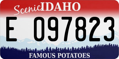 ID license plate E097823
