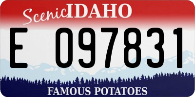 ID license plate E097831