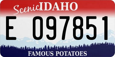 ID license plate E097851