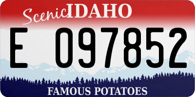 ID license plate E097852