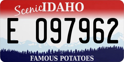 ID license plate E097962