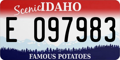 ID license plate E097983