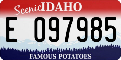 ID license plate E097985