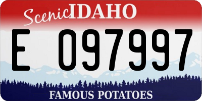 ID license plate E097997