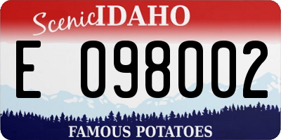ID license plate E098002