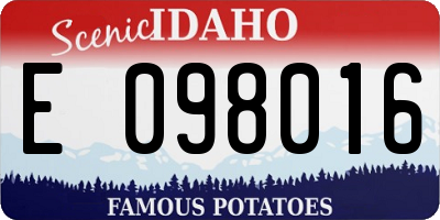 ID license plate E098016