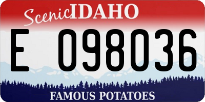 ID license plate E098036