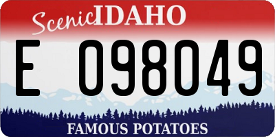 ID license plate E098049