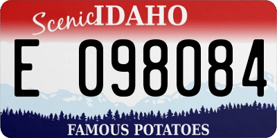 ID license plate E098084