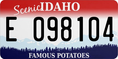 ID license plate E098104